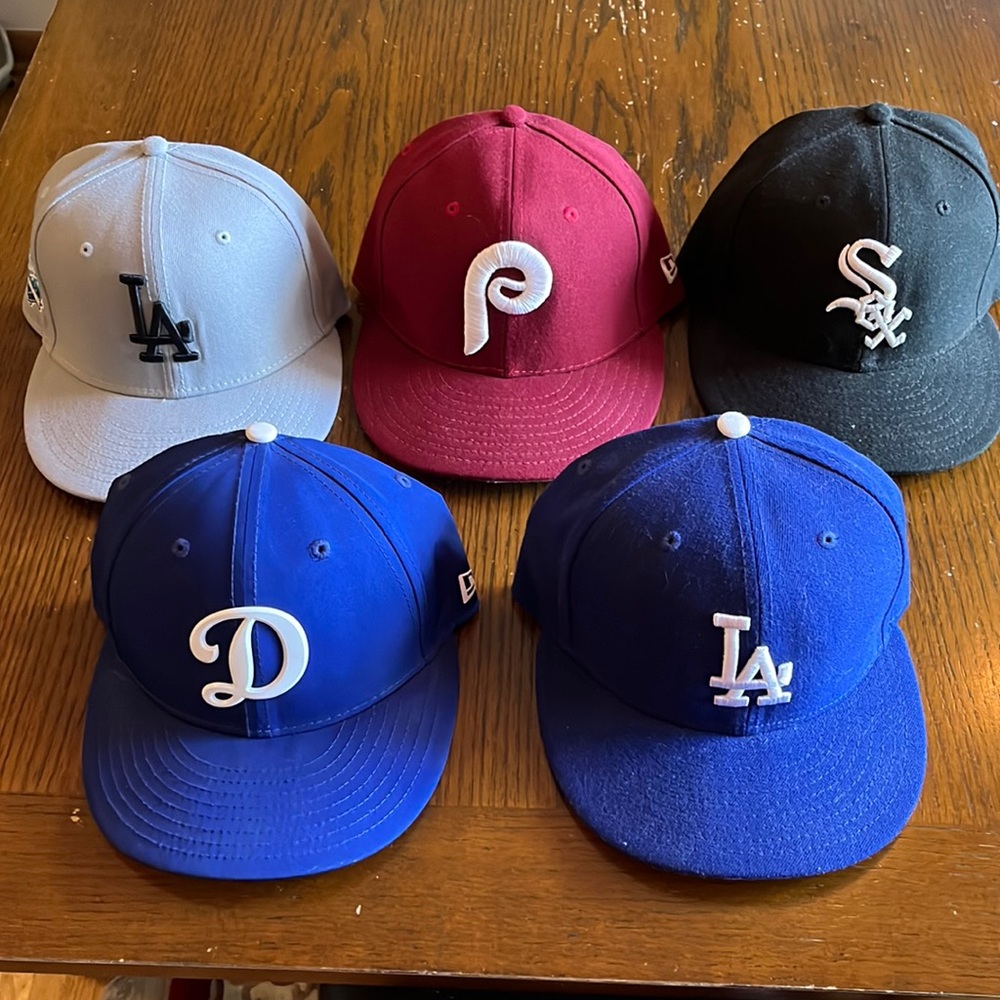 New Era Blue, Red, Black, and Gray Baseball Caps